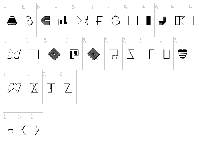 Boss M font map